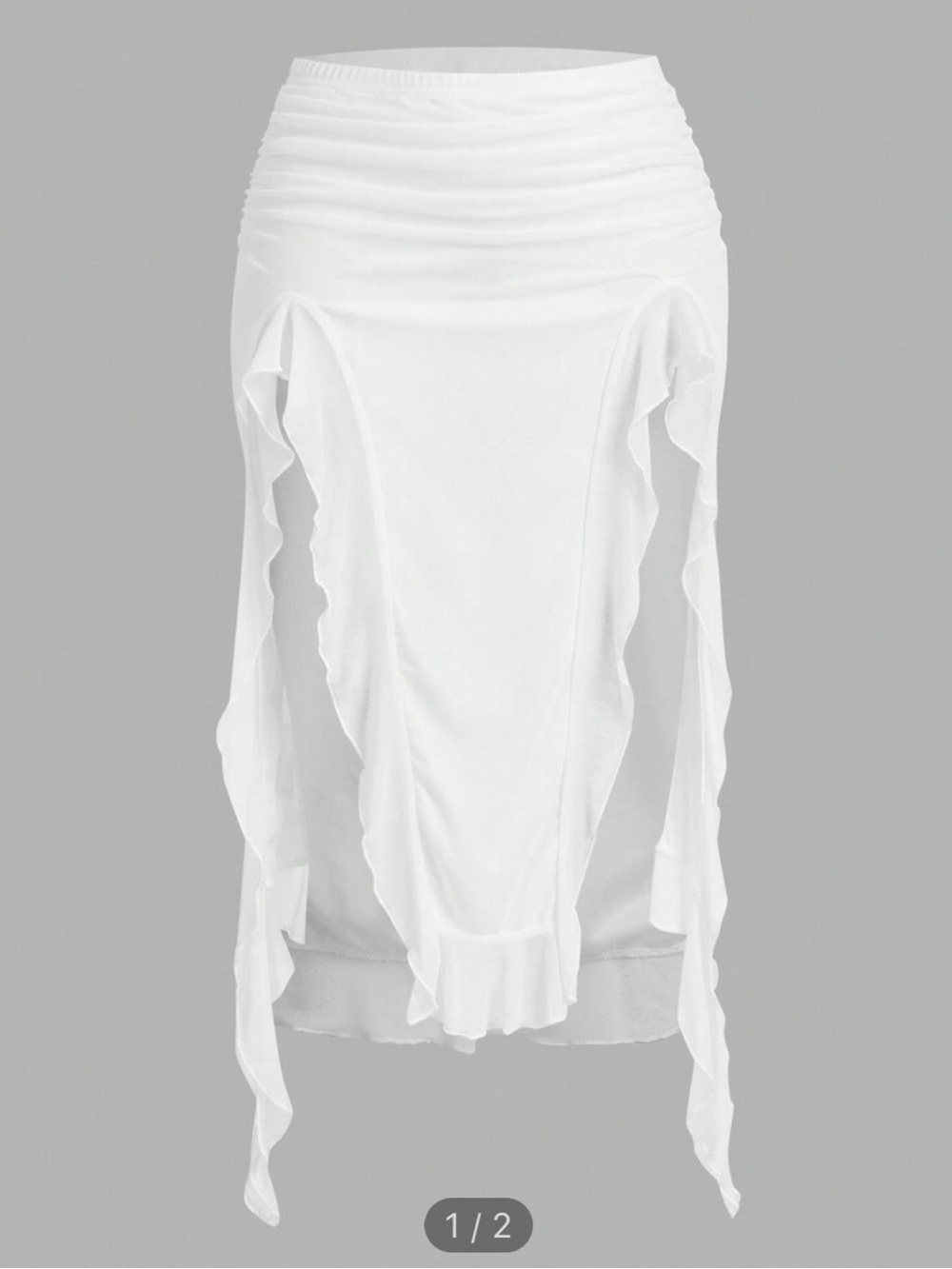 SHEIN White Ruffle-Hem Women’s Draped Top